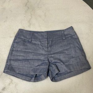 Express midi low rise blue shorts